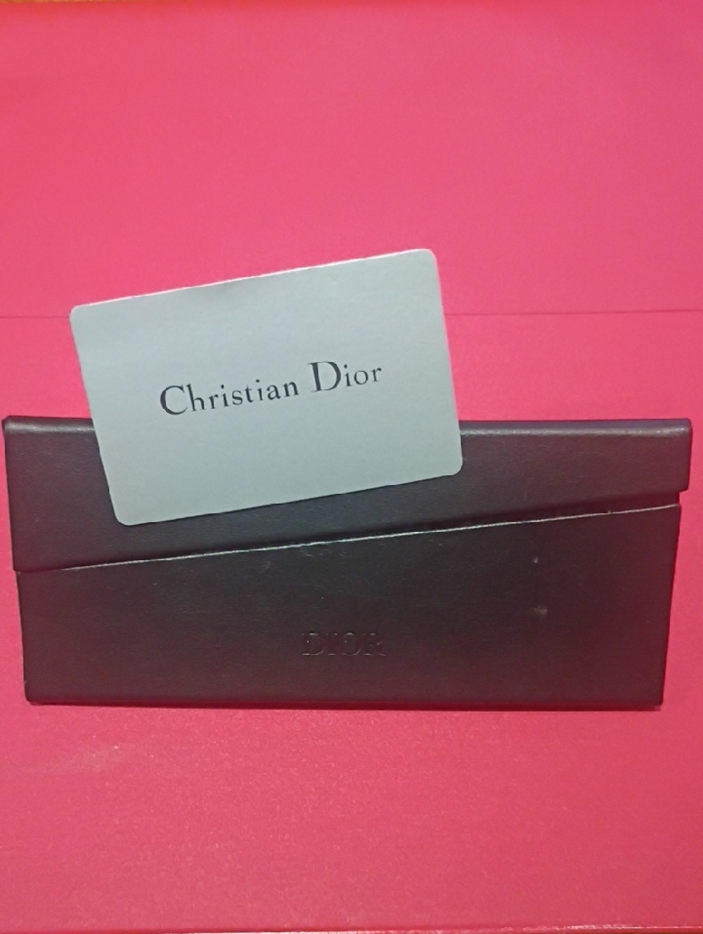 Dior Men's Black Glasses Case with Embossed Logo